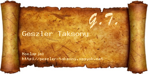 Geszler Taksony névjegykártya